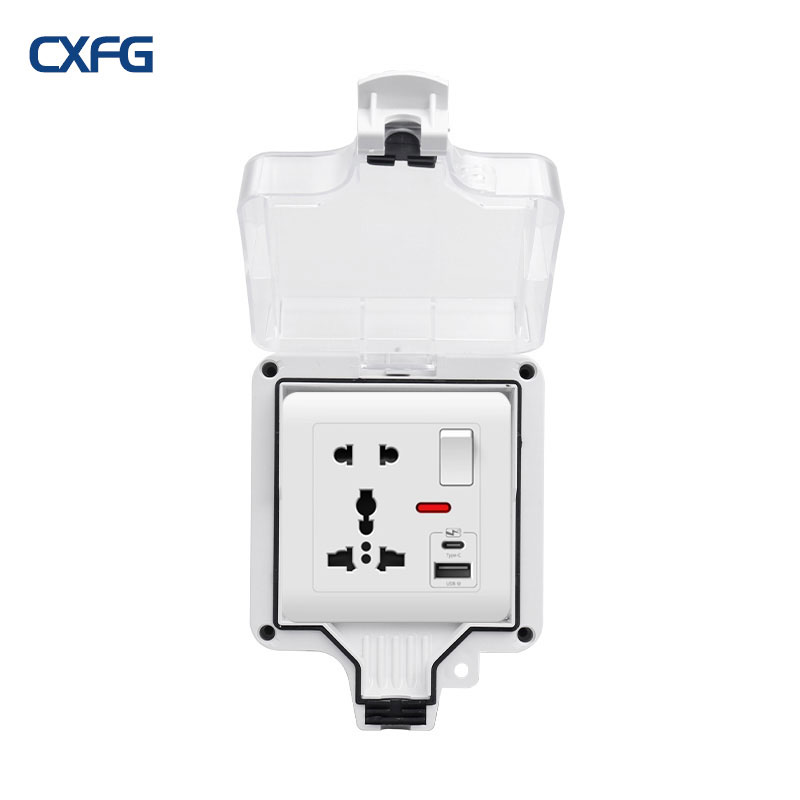Outdoor Power Adapter Usb C - 86 نوع IP66 مقبس مقاوم للماء